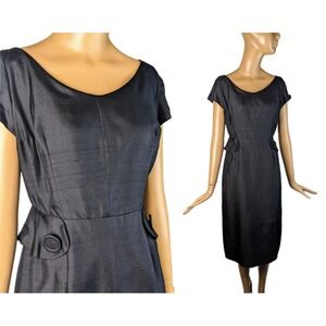 Volup 50s Mr. Blackwell designer vintage 1950s silk‎ LBD sheath wiggle dress